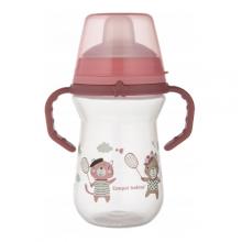 Zdjęcie produktu - CANPOL BABIES Kubek z silikonowym ustnikiem FirstCup BONJOUR PARIS 250ml r&oacute;żowy