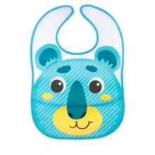 CANPOL BABIES Śliniak zmywalny z kieszonką Hello Little turkusowy miś 9/232  