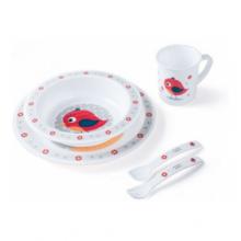 Zdjęcie produktu - CANPOL BABIES Zestaw naczyń czerwony PTAK 12m+ 4/401_red