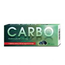 Zdjęcie produktu - Carbo Medicinalis MF 250mg Węgiel leczniczy, 20 tabletek