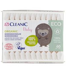Zdjęcie produktu - CLEANIC BABY ORGANIC Patyczki dla niemowląt i dzieci, 60 sztuk