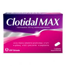 Zdjęcie produktu - Clotidal MAX 500mg, 1 tabletka dopochwowa o działaniu przeciwgrzybiczym