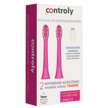 Zdjęcie produktu - Controly Końc&oacute;wki do szczoteczki sonicznej Supersonic i Daily II twarde r&oacute;żowe, 2 szt.