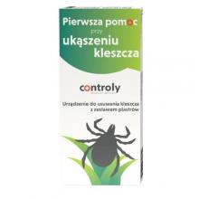 Zdjęcie produktu - Controly Zestaw do usuwania kleszczy - Pierwsza Pomoc (urządzenie + zestaw plastr&oacute;w)