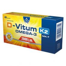 Zdjęcie produktu - D-Vitum 2000 j.m. K2 MK-7 Omega-3, 40 kaps.