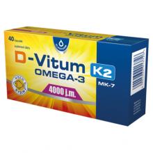 Zdjęcie produktu - D-Vitum 4000 j.m. K2 MK-7 Omega-3, 40 kaps.