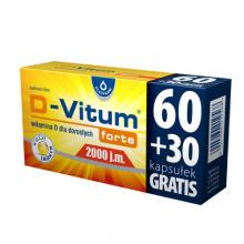 Zdjęcie produktu - D-Vitum forte 2000 j.m., 90 kapsułek (60+30kaps.)
