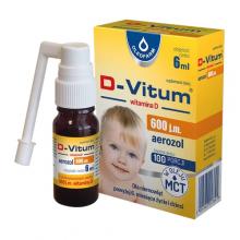 Zdjęcie produktu - D-Vitum witamina D 600 j.m. dla niemowląt powyżej 6. miesiąca życia i dzieci aerozol, 6 ml