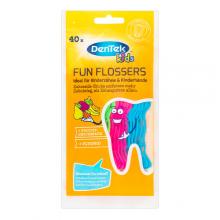 Zdjęcie produktu - DENTEK Kids Wykałaczki z nicią dentystyczną dla dzieci Fyn Flossers, 40szt.