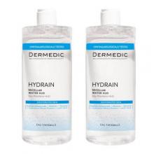 Zdjęcie produktu - Dermedic Hydrain 3 Hialuro, płyn micelarny H2O, 500 ml + 500 ml USZKODZONE/ USZKODZONA BUTELKA