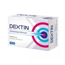Zdjęcie produktu - Dextin 25mg, 30tabl - lek przeciwb&oacute;lowy i przeciwzapalny 