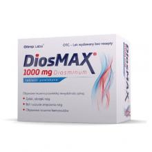 Zdjęcie produktu - DIOSMAX 1000mg - Lek z diosminą 1000mg stosowany przy żylakach i niewydolności krążenia żylnego, 60 tabl. 
