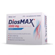 Zdjęcie produktu - DIOSMAX 1000mg - Lek z diosminą 1000mg stosowany przy żylakach i niewydolności krążenia żylnego, 60 tabl. 