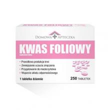 Zdjęcie produktu - DOMOWA APTECZKA Kwas Foliowy 0,4mg, 250 tabletek 