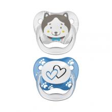 Zdjęcie produktu - Dr Brown's PreVent Smoczek ortodontyczny Zwierzęta, niebieski/szary 6-18m, 2szt.