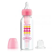 Zdjęcie produktu - Dr Brown's Zestaw "Od Butelki Do Kubka" Butelka Options+ 250ml r&oacute;żowa + smoczek silikonowy + ustnik ,,niekapek" 