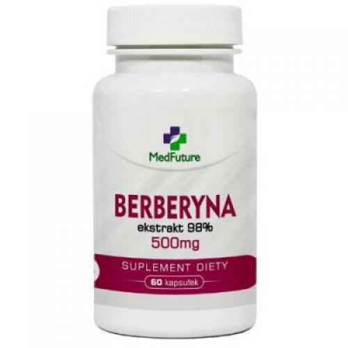 Miniaturka artykułu - MedFuture Berberyna 98% 500mg, 60kaps. USZKODZONA PLASTIKOWA ZAKRĘTKA