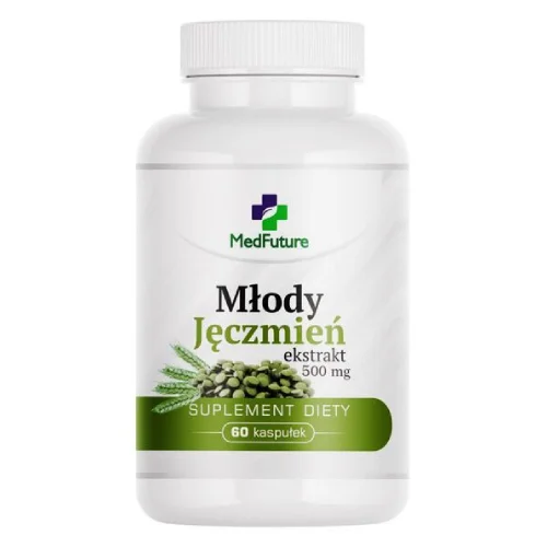 Miniaturka artykułu - MedFuture Młody Jęczmień 500mg, 60kaps.