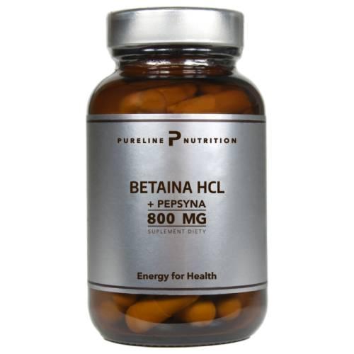 Miniaturka artykułu - Pureline Nutrition Betaina HCL + Pepsyna, 60 kaps.
