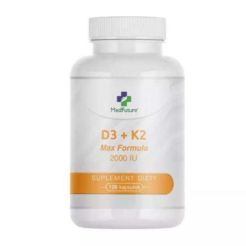 Miniaturka artykułu - MedFuture Witamina D3 + K2 Max Formuła, 120 tabl.