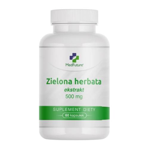 Miniaturka artykułu - MedFuture Zielona herbata ekstrakt 500 mg, 60 kaps.