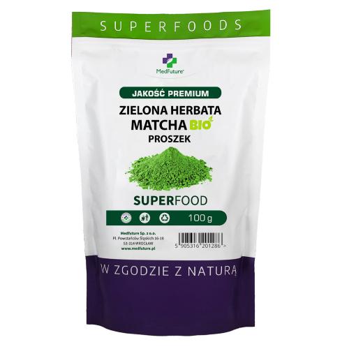 Miniaturka artykułu - MedFuture Zielona Herbata Matcha Bio, 100g