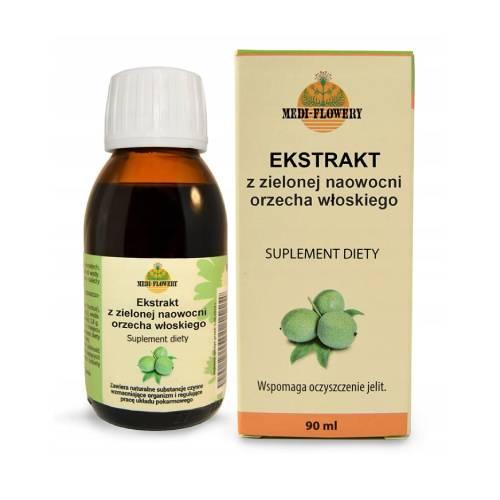 Miniaturka artykułu - MEDI-FLOWERY Ekstrakt z zielonej naowocni orzecha włoskiego, 90 ml