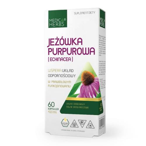 Miniaturka artykułu - MEDICA HERBS Jeż&oacute;wka purpurowa (Echinacea) 420 mg, 60 kaps.