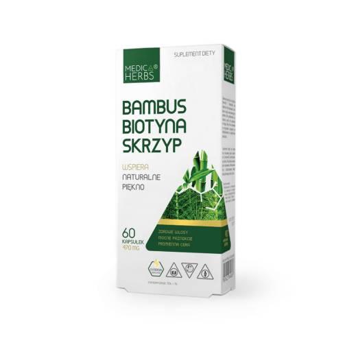 Miniaturka artykułu - MEDICA HERBS Bambus Biotyna Skrzyp, 60 kaps.