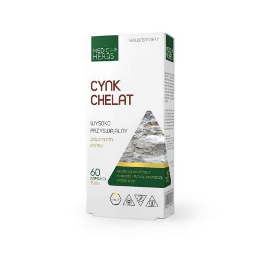 Miniaturka artykułu - Medica Herbs Cynk Chelat, 60 kaps.