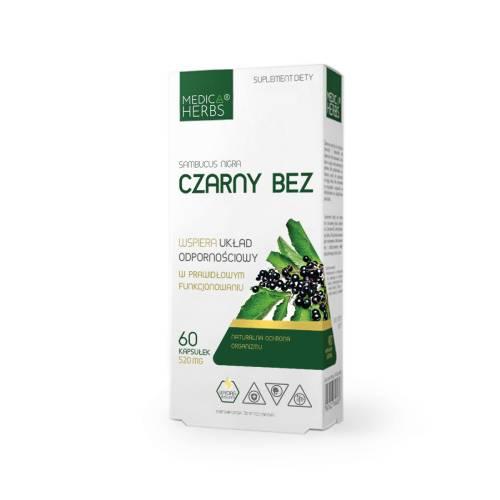 Miniaturka artykułu - Medica Herbs Czarny Bez, 60 kaps.