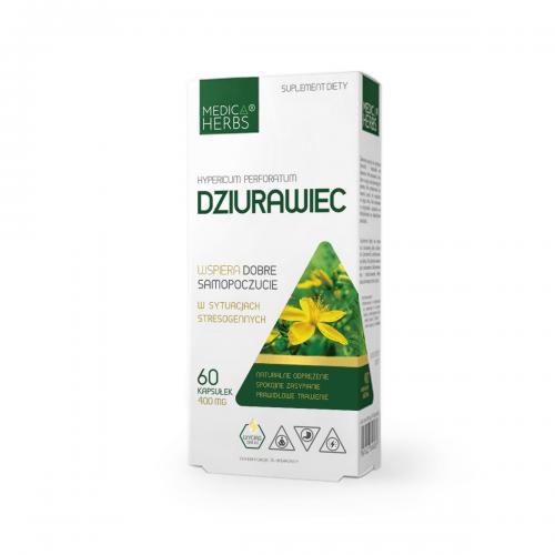 Miniaturka artykułu - Medica Herbs Dziurawiec, 60 kaps.