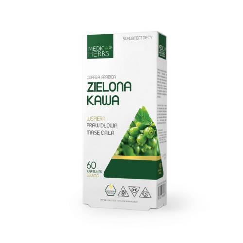Miniaturka artykułu - Medica Herbs Zielona Kawa, 60 kaps.