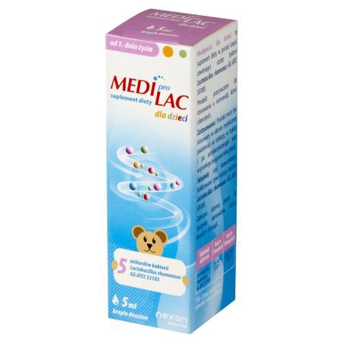 Miniaturka artykułu - Mediprolac dla dzieci Krople doustne Probiotyk od 1. dnia życia, 5 ml USZKODZONE/ BRAK KARTONU