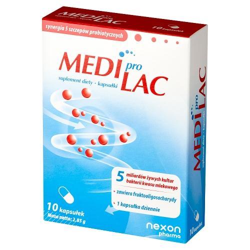 Miniaturka artykułu - MediproLac Probiotyk + Prebiotyk, 10kaps. USZKODZONE BRAK OPAKOWANIA TEKTUROWEGO