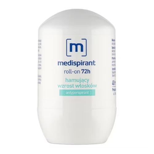 Miniaturka artykułu - MEDISPIRANT Antyperspirant hamujący wzrost włosk&oacute;w roll-on 72h, 40 ml