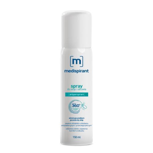 Miniaturka artykułu - MEDISPIRANT Spray do stóp i obuwia, 150ml BRAK KORKA