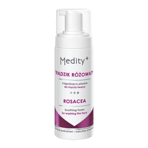 Miniaturka artykułu - MEDITY+ TRĄDZIK R&Oacute;ŻOWATY Łagodząca pianka do mycia twarzy, 150ml USZKODZONE / BRAK KORKA