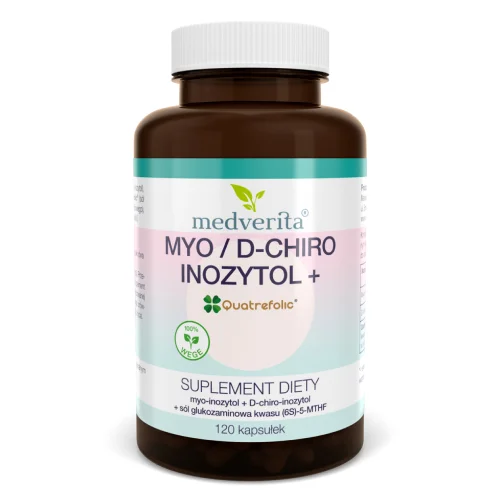 Miniaturka artykułu - Medverita Myo/D-chiro-Inozytol + Quatrefolic, 120 kaps.
