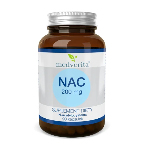 Miniaturka artykułu - Medverita NAC 200 mg N-acetylocysteina, 90 kaps.
