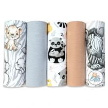 Zdjęcie produktu - EGA KIDS Pieluszki flanelowe 70x80cm zestaw nr 3, 5 szt.