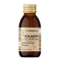 Zdjęcie produktu - EkaMedica Shot Kolagen 15 000mg z witaminą C smak marakuja-pomarańcza, 100 ml