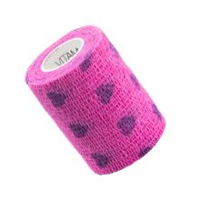 Zdjęcie produktu - VITAMMY Autoband Elastyczny bandaż kohezyjny 7,5cm x 450cm Serca fioletowe