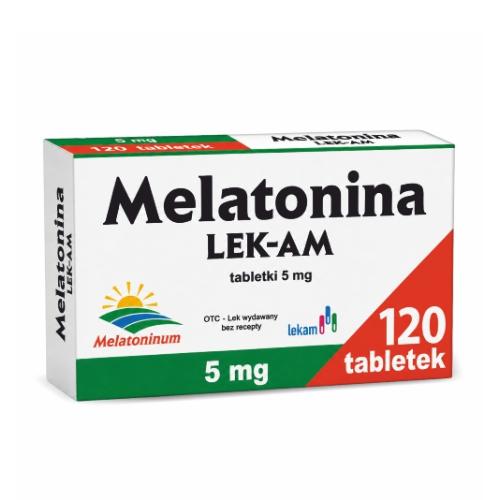 Miniaturka artykułu - Melatonina LEK-AM 5 mg, 120 tabletek