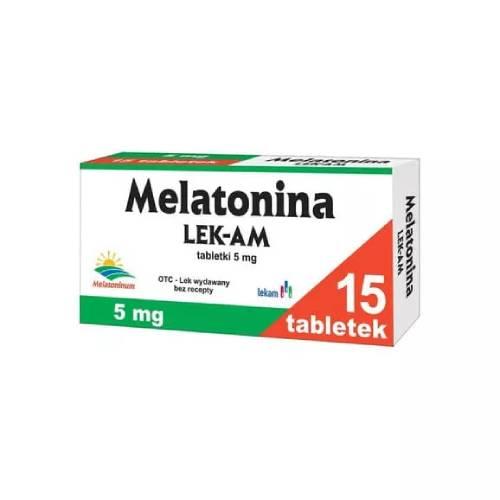 Miniaturka artykułu - Melatonina LEK-AM 5 mg, 15 tabletek