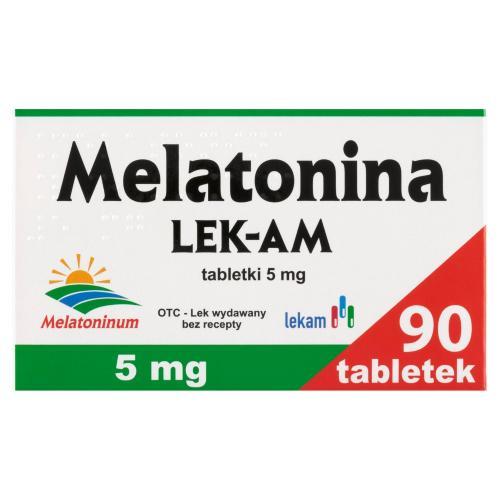 Miniaturka artykułu - Melatonina LEK-AM 5mg, 90 tabletek BRAK OPAKOWANIA TEKTUROWEGO