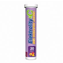 Zdjęcie produktu - Elektrolity + C bez dodatku cukru, 20 tabl. musujących
