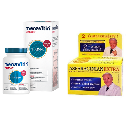 Menavitin Cardio, 60 kaps. + ASPARAGINIAN EXTRA, 50 tabletek