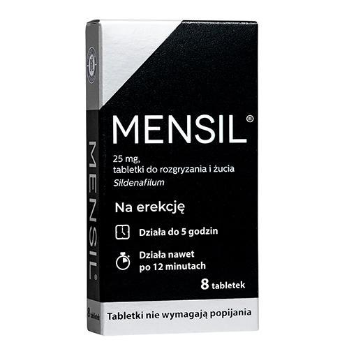 Miniaturka artykułu - MENSIL 25mg, 8 tabletek USZKODZONE TEKTUROWE OPAKOWANIE