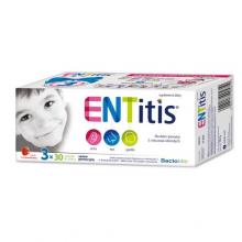 Zdjęcie produktu - Entitis smak truskawkowy, 3 x 30 past. do ssania + Gra karciana 